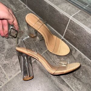 Clear Block Heels